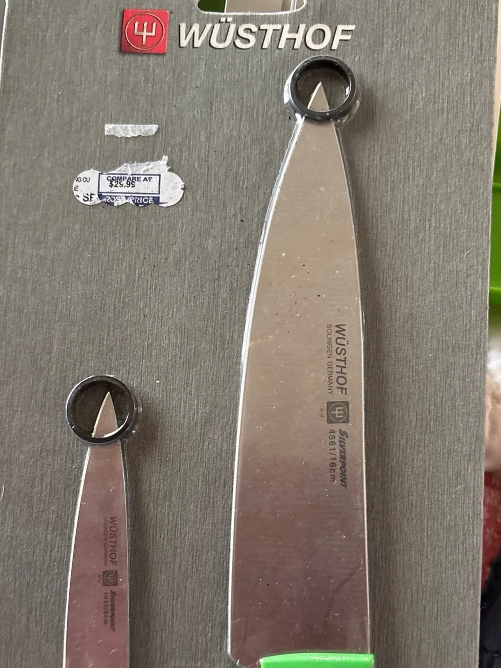 Wusthof Kitchen Knife Set with Black and Green Handles